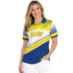 Toledo Rockets Polo Shirt Personalized Slanted Stripes Blue White Best Selling