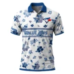 Toronto Blue Jays Polo Shirt Custom Floral Pinstripe Blue White Best Selling