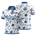 Toronto Blue Jays Polo Shirt Custom Floral Pinstripe Blue White Best Selling