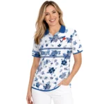 Toronto Blue Jays Polo Shirt Custom Floral Pinstripe Blue White Best Selling