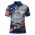 Toronto Blue Jays Polo Shirt Custom Star Brushstrokes Blue Best Selling