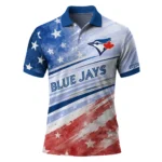 Toronto Blue Jays Polo Shirt Custom Star Stripes Red Blue Best Selling
