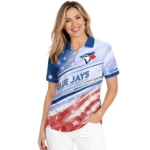 Toronto Blue Jays Polo Shirt Custom Star Stripes Red Blue Best Selling