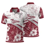 Troy Trojans Polo Shirt Customized Floral Angles Red White Best Selling