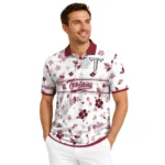 Troy Trojans Polo Shirt Customized Floral Pinstripe Red White Best Selling