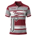 Troy Trojans Polo Shirt Customized Horizontal Blocks Red Best Selling