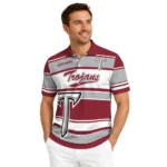 Troy Trojans Polo Shirt Customized Horizontal Blocks Red Best Selling