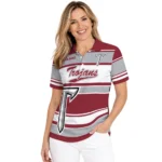 Troy Trojans Polo Shirt Customized Horizontal Blocks Red Best Selling