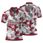Troy Trojans Polo Shirt Customized Pixel Camo Red Best Selling