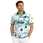 Tulane Green Wave Polo Shirt Custom Floral Pinstripe Green White Best Selling