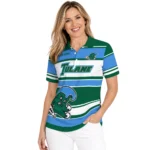 Tulane Green Wave Polo Shirt Custom Horizontal Blocks Green Best Selling