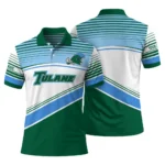 Tulane Green Wave Polo Shirt Custom Slanted Stripes Green White Best Selling