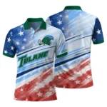 Tulane Green Wave Polo Shirt Custom Star Stripes Red Blue Best Selling
