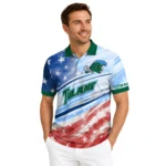 Tulane Green Wave Polo Shirt Custom Star Stripes Red Blue Best Selling