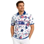 Tulsa Golden Hurricane Polo Shirt Personalized Floral Pinstripe Blue White Best Selling