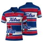 Tulsa Golden Hurricane Polo Shirt Personalized Horizontal Blocks Blue Best Selling
