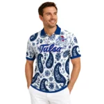 Tulsa Golden Hurricane Polo Shirt Personalized Paisley Florals Blue White Best Selling