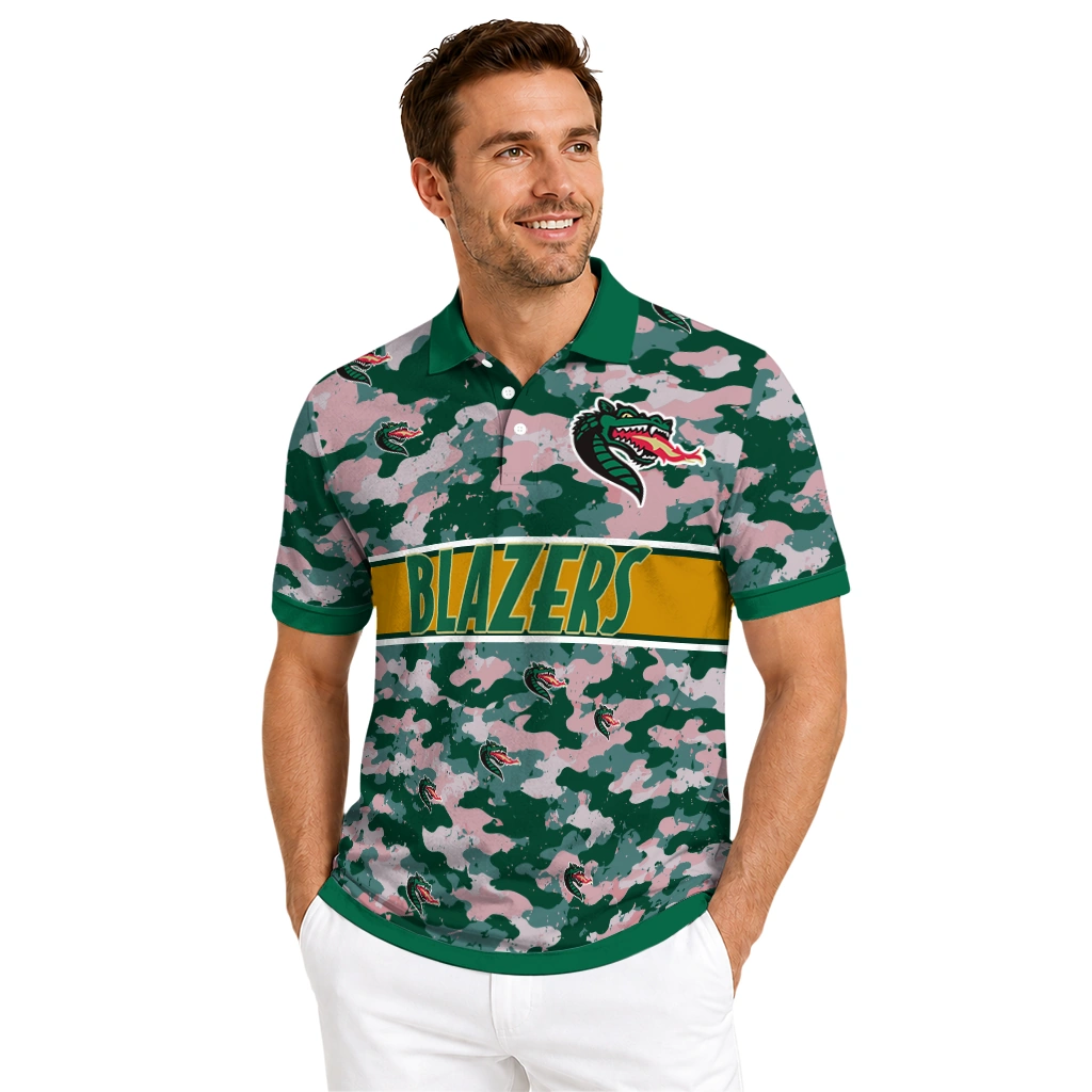 Uab Blazers Polo Shirt Customized Camo Band Green High Quality Uab Blazers Polo Shirt Customized Camo Band Green High Quality