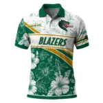 Uab Blazers Polo Shirt Customized Floral Angles Green White Best Selling