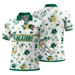 Uab Blazers Polo Shirt Customized Floral Pinstripe Green White Best Selling