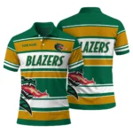 Uab Blazers Polo Shirt Customized Horizontal Blocks Green Best Selling