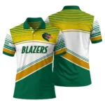 Uab Blazers Polo Shirt Customized Slanted Stripes Green White Best Selling