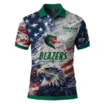Uab Blazers Polo Shirt Customized Star Brushstrokes Green Blue Best Selling
