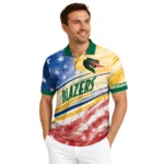Uab Blazers Polo Shirt Customized Star Stripes Red Blue Best Selling
