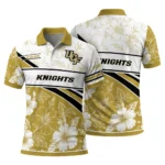 Ucf Knights Polo Shirt Personalized Floral Angles Gold White Best Selling