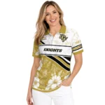 Ucf Knights Polo Shirt Personalized Floral Angles Gold White Best Selling