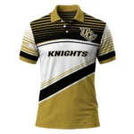 Ucf Knights Polo Shirt Personalized Slanted Stripes Gold White Best Selling