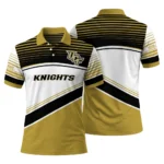 Ucf Knights Polo Shirt Personalized Slanted Stripes Gold White Best Selling