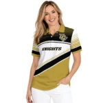 Ucf Knights Polo Shirt Personalized Slanted Stripes Gold White Best Selling