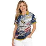 Ucf Knights Polo Shirt Personalized Star Brushstrokes Gold Blue Best Selling