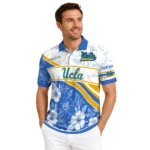 Ucla Bruins Polo Shirt Custom Floral Angles Blue White Best Selling
