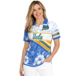 Ucla Bruins Polo Shirt Custom Floral Angles Blue White Best Selling
