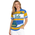 Ucla Bruins Polo Shirt Custom Horizontal Blocks Blue Best Selling