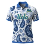 Ucla Bruins Polo Shirt Custom Paisley Florals Blue White Best Selling