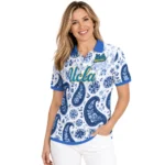 Ucla Bruins Polo Shirt Custom Paisley Florals Blue White Best Selling