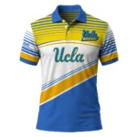 Ucla Bruins Polo Shirt Custom Slanted Stripes Blue White Best Selling
