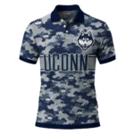 Uconn Huskies Polo Shirt Personalized Camo Band Blue Best Selling