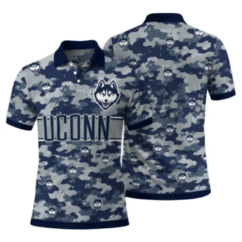 Uconn Huskies Polo Shirt Personalized Camo Band Blue Fashion Forward
