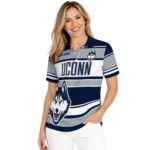 Uconn Huskies Polo Shirt Personalized Horizontal Blocks Blue Best Selling