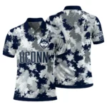 Uconn Huskies Polo Shirt Personalized Pixel Camo Blue Best Selling