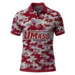 Umass Minutemen Polo Shirt Custom Camo Band Red Best Selling
