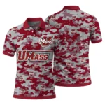 Umass Minutemen Polo Shirt Custom Camo Band Red Best Selling