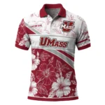 Umass Minutemen Polo Shirt Custom Floral Angles Red White Best Selling