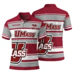 Umass Minutemen Polo Shirt Custom Horizontal Blocks Red Best Selling