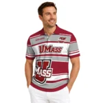 Umass Minutemen Polo Shirt Custom Horizontal Blocks Red Best Selling