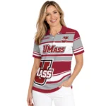 Umass Minutemen Polo Shirt Custom Horizontal Blocks Red Best Selling